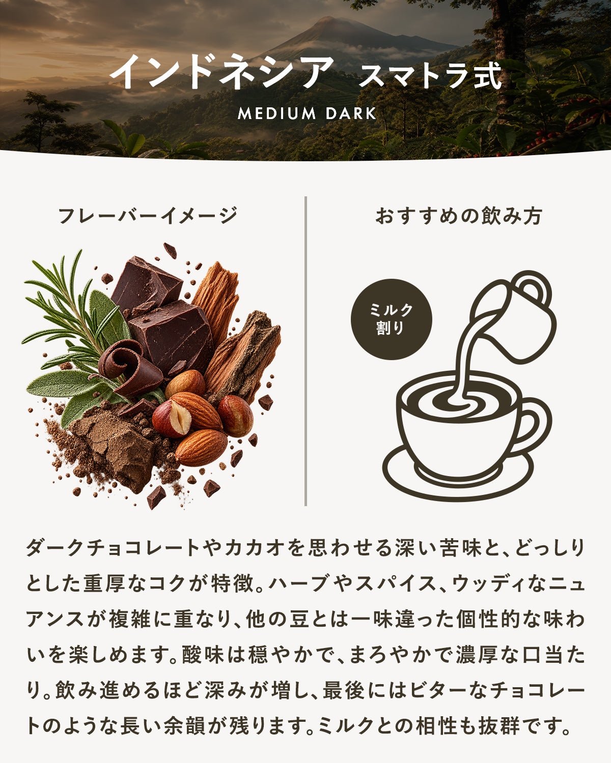 【中深煎り】インドネシア スマトラ式|広島の自家焙煎コーヒー豆 100g